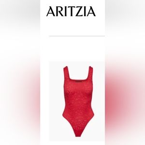 Aritzia TNA Ten by Babaton Bodysuit Medium Cinnabar red
